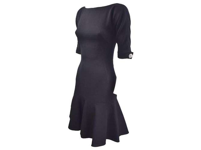 Dolce & Gabbana Midi Kleid aus Wolle schwarz - Ansicht 3