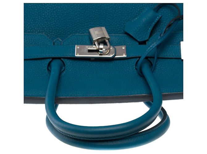 Hermès HERMES BIRKIN BAG 35 in Blue Leather - 101733 - view 10
