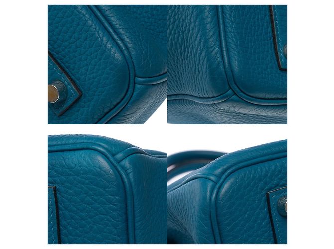 Hermès HERMES BIRKIN BAG 35 in Blue Leather - 101733 - view 12
