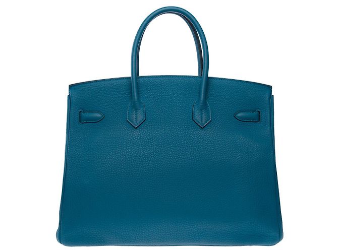 Hermès HERMES BIRKIN BAG 35 in Blue Leather - 101733 - view 4