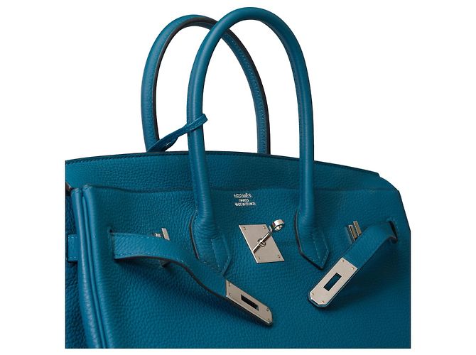 Hermès HERMES BIRKIN BAG 35 in Blue Leather - 101733 - view 7