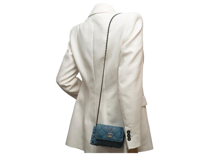 Sac CHANEL Wallet on Chain en Denim Bleu - 101725 - vue 12