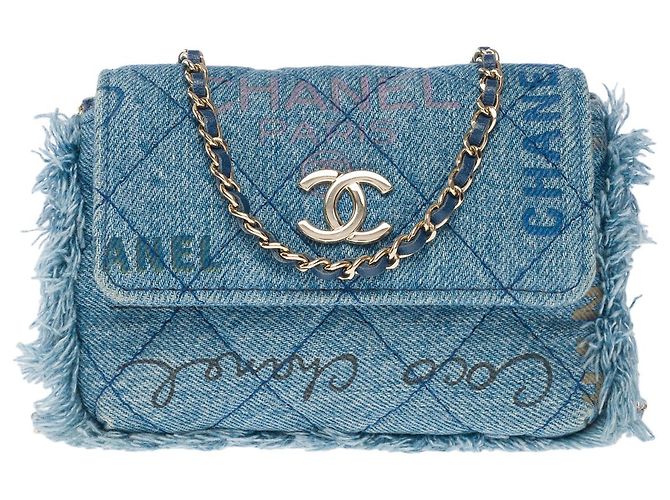 Sac CHANEL Wallet on Chain en Denim Bleu - 101725 - vue 2