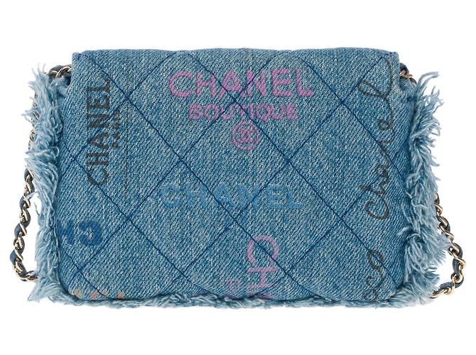 Sac CHANEL Wallet on Chain en Denim Bleu - 101725 - vue 3