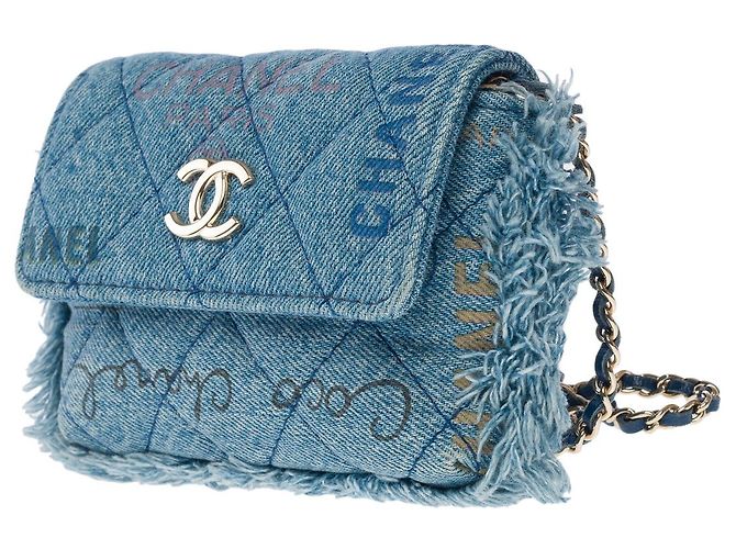Sac CHANEL Wallet on Chain en Denim Bleu - 101725 - vue 4