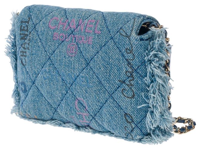 Sac CHANEL Wallet on Chain en Denim Bleu - 101725 - vue 5