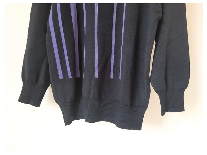 Gianni Versace Strickwaren Vintage Herren Wollpullover 80S 90S Schwarz Mehrfarben - Ansicht 7