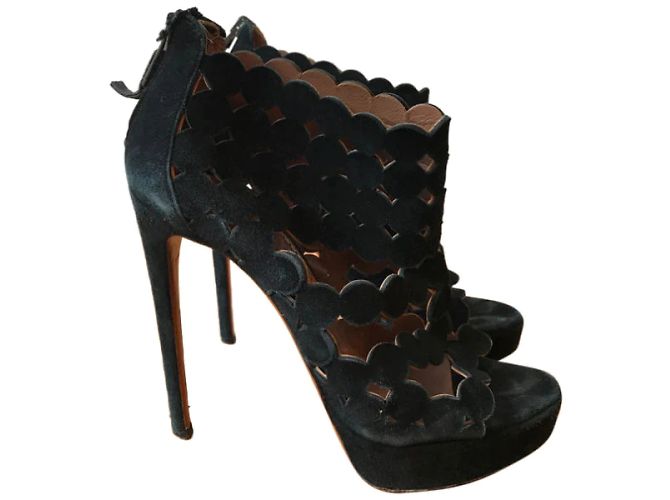 Alaïa ALAIA Sandals T.EU 38 Suede Black - view 7