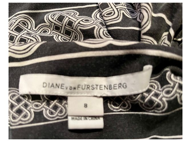 Diane Von Furstenberg Vestido túnica de DvF con diseño de nudo de amor celta Negro Blanco - vista 2