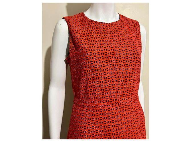 Diane Von Furstenberg DvF Libby Semi Circle Spitzenkleid Blau Koralle - Ansicht 2