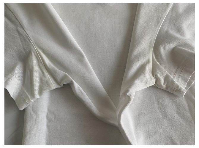 Camiseta Dior branca de algodão com decote em V e bordado de abelha Branco - vista 7