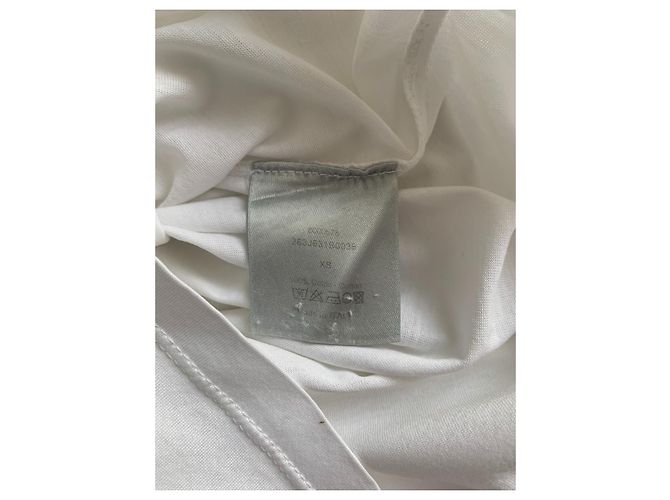 Camiseta Dior branca de algodão com decote em V e bordado de abelha Branco - vista 8