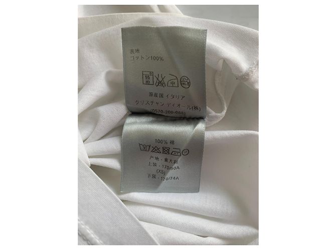Camiseta Dior branca de algodão com decote em V e bordado de abelha Branco - vista 9