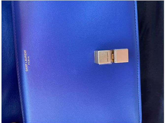La sciarpa a cartella Yves Saint Laurent Blu Blu navy - vista 6
