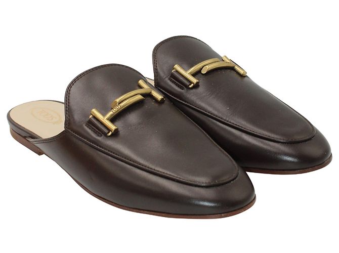 Mules T foderati di Tod's in pelle Marrone - vista 4