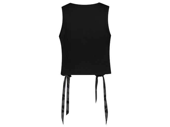Tanktop mit Schleifenenden – Simone Rocha – Baumwolle – Schwarz - Ansicht 2