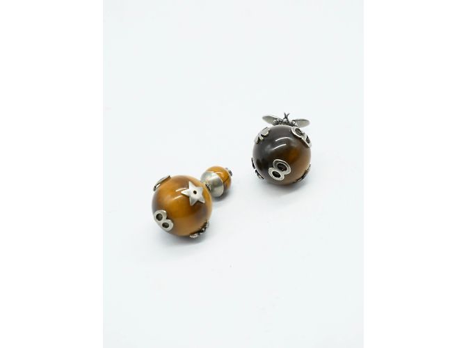 Dior Pendientes Tribales marrones con detalle de avispa - vista 6