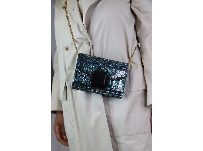 Elie Saab Bolsa tiracolo verde brilhante - vista 2