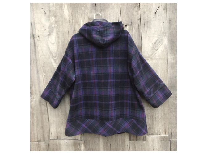 Abrigo Kenzo de lana con estampado de cuadros violeta Morado oscuro - vista 4