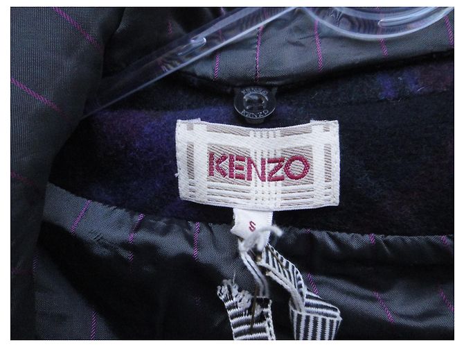 Abrigo Kenzo de lana con estampado de cuadros violeta Morado oscuro - vista 5