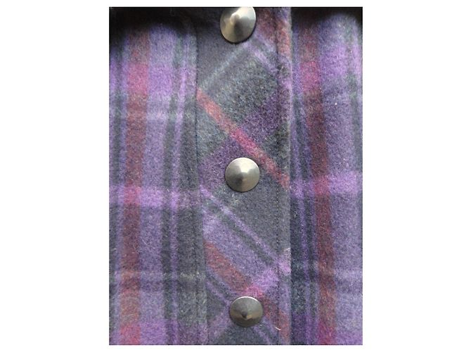Abrigo Kenzo de lana con estampado de cuadros violeta Morado oscuro - vista 9