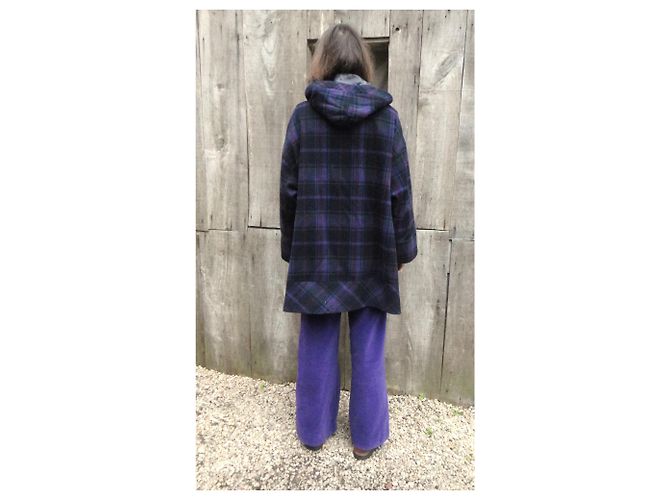 Abrigo Kenzo de lana con estampado de cuadros violeta Morado oscuro - vista 3