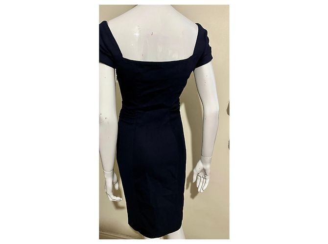 Diane Von Furstenberg DvF Marlze Marinekleid im Militärstil Marineblau - Ansicht 2