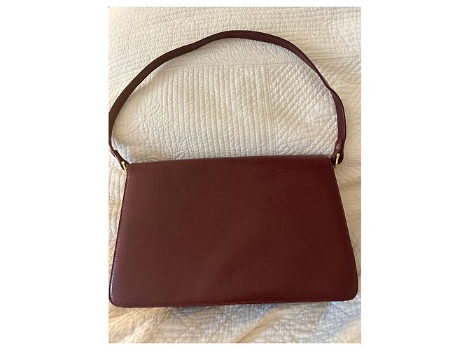 Borsa Cartier in pelle rosso scuro Bordò - vista 2