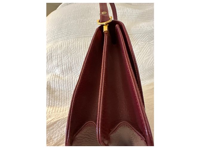 Borsa Cartier in pelle rosso scuro Bordò - vista 5