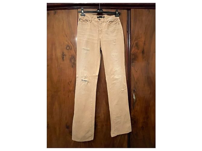 Calça jeans de algodão cor de areia ROBERTO CAVALLI - vista 2