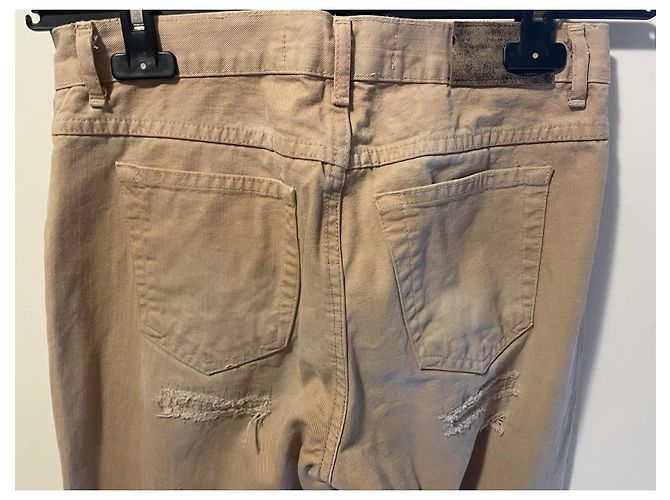 Calça jeans de algodão cor de areia ROBERTO CAVALLI - vista 5