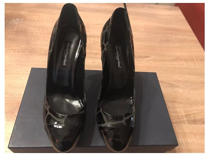 Wunderschöne schwarze Pumps mit Absatz 12 ALBERTO GUARDIANI neue Nr. 37.5 - Ansicht 10