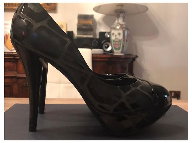 Wunderschöne schwarze Pumps mit Absatz 12 ALBERTO GUARDIANI neue Nr. 37.5 - Ansicht 12