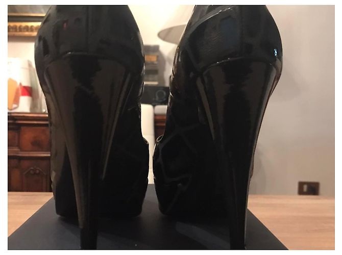 Wunderschöne schwarze Pumps mit Absatz 12 ALBERTO GUARDIANI neue Nr. 37.5 - Ansicht 9