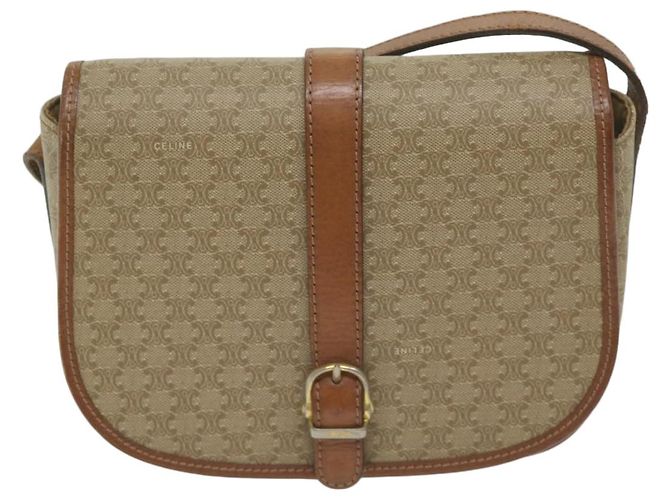 Céline CELINE Borsa a tracolla in tela macadam Beige Auth ai726 - vista 13