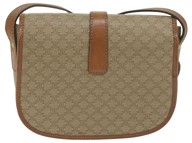 Céline CELINE Borsa a tracolla in tela macadam Beige Auth ai726 - vista 2