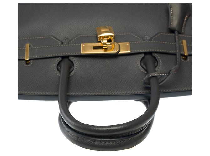 Hermès Sac HERMES Birkin 35 en Cuir Gris - 101703 - vue 10