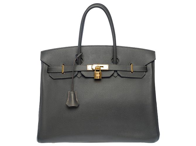 Hermès Sac HERMES Birkin 35 en Cuir Gris - 101703 - vue 3