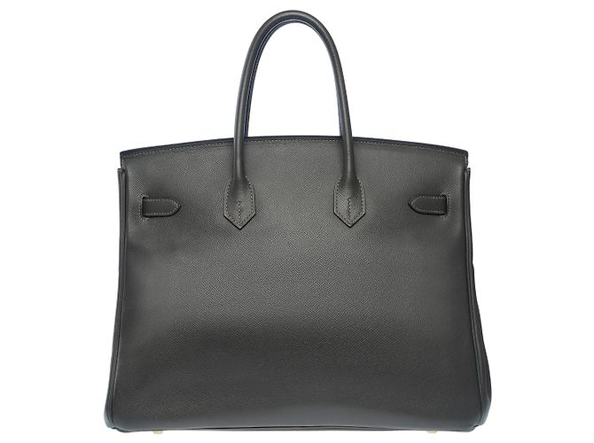Hermès Sac HERMES Birkin 35 en Cuir Gris - 101703 - vue 4