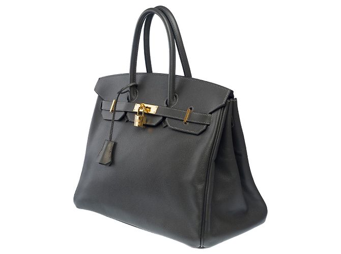 Hermès Sac HERMES Birkin 35 en Cuir Gris - 101703 - vue 5