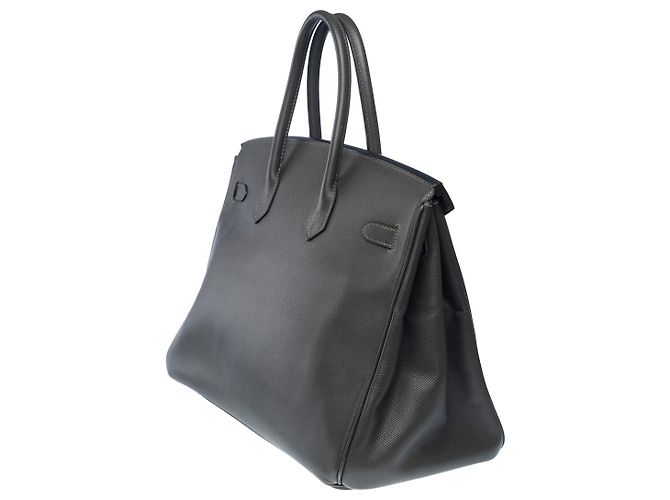Hermès Sac HERMES Birkin 35 en Cuir Gris - 101703 - vue 6