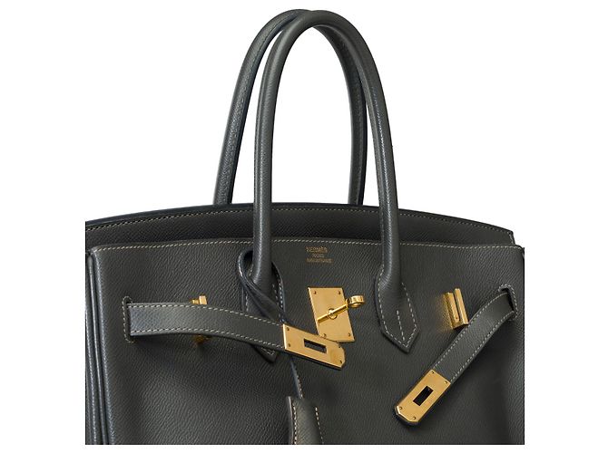 Hermès Sac HERMES Birkin 35 en Cuir Gris - 101703 - vue 7