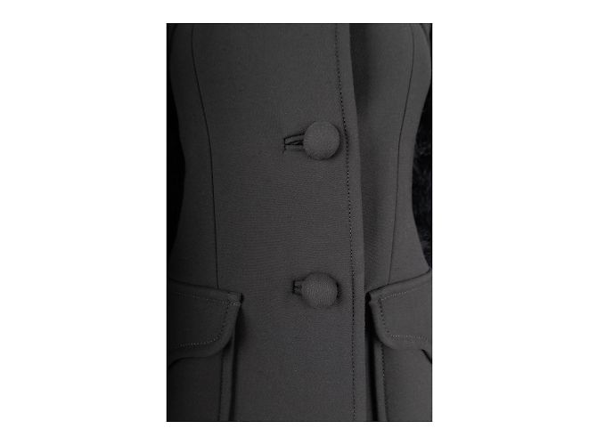 Abrigo de lana con mangas de plumas de animales de Red Valentino Negro - vista 4