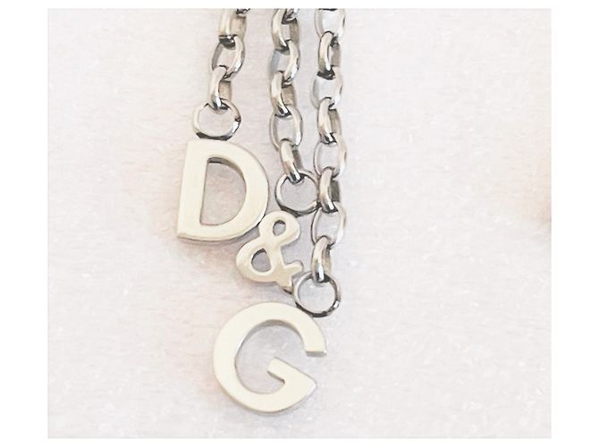 Orecchini Dolce & Gabbana modello DJ0150 a tre fili con logo in acciaio Argento - vista 10