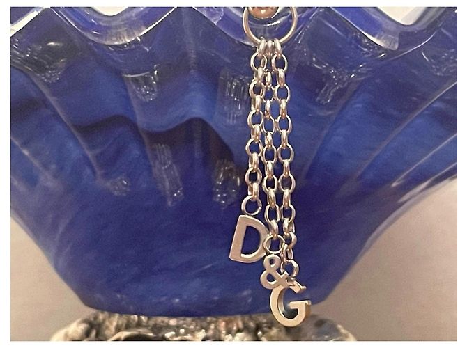 Orecchini Dolce & Gabbana modello DJ0150 a tre fili con logo in acciaio Argento - vista 2