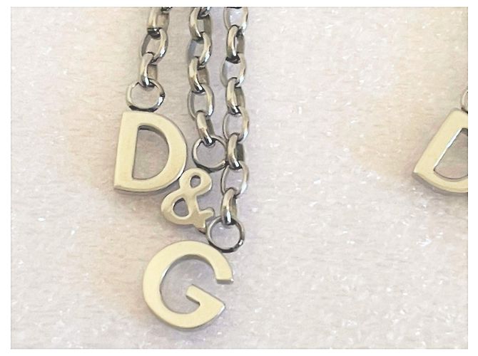Orecchini Dolce & Gabbana modello DJ0150 a tre fili con logo in acciaio Argento - vista 6