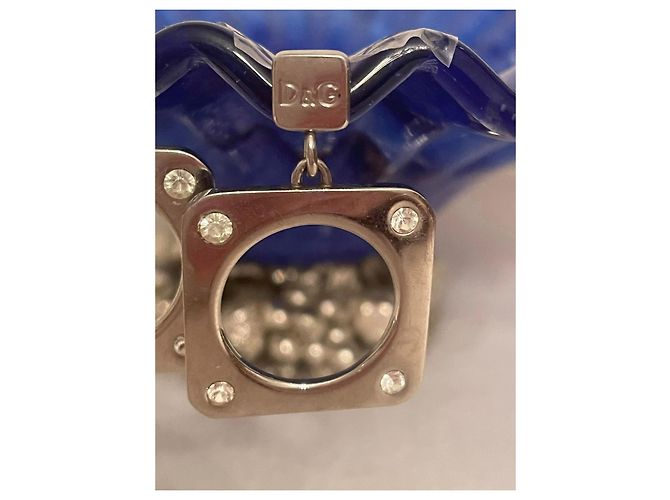Orecchini DOLCE & GABBANA DJ0759 in acciaio quadrati con cristalli bianchi Argento - vista 6