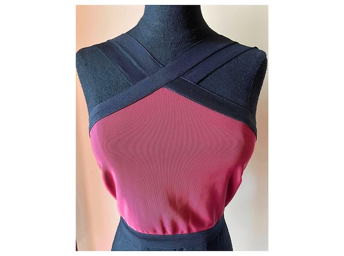 Autre Marque BEC & BRIDGE weinrotes und schwarzes, gefüttertes Crop-Top mit Trägern Bordeaux - Ansicht 2
