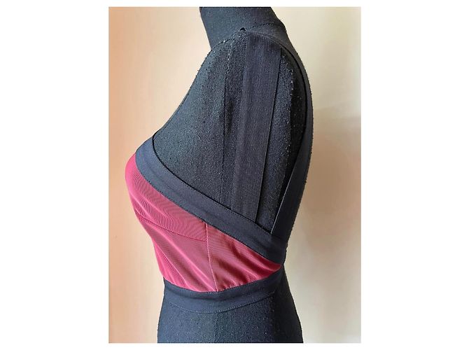 Autre Marque BEC & BRIDGE weinrotes und schwarzes, gefüttertes Crop-Top mit Trägern Bordeaux - Ansicht 4