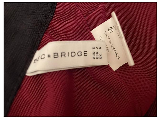 Autre Marque BEC & BRIDGE weinrotes und schwarzes, gefüttertes Crop-Top mit Trägern Bordeaux - Ansicht 6